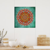Dragonfly Wing Kaleidoscope Mandala Print Poster (Küche)