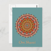 Dragonfly Wing Om Shanti Mandala Postcard Postkarte (Vorne/Hinten)