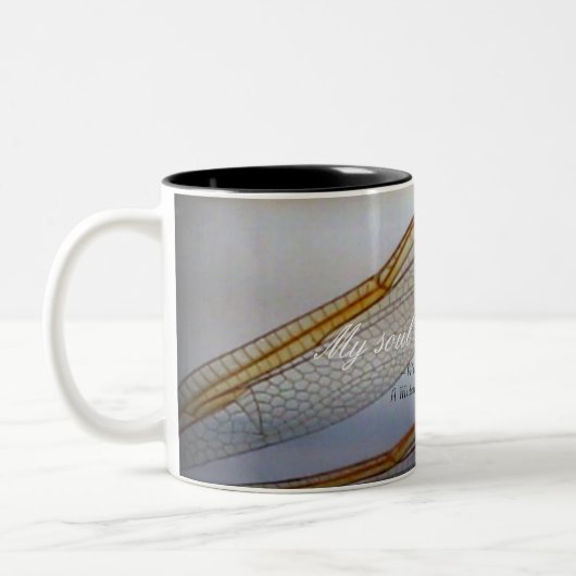 Dragonfly Wings Macro mit Shakespeare Quote Tasse (Links)