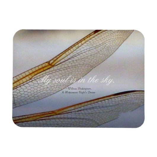 Dragonfly Wings Macro mit Shakespeare Zitat Magnet (Horizontal)