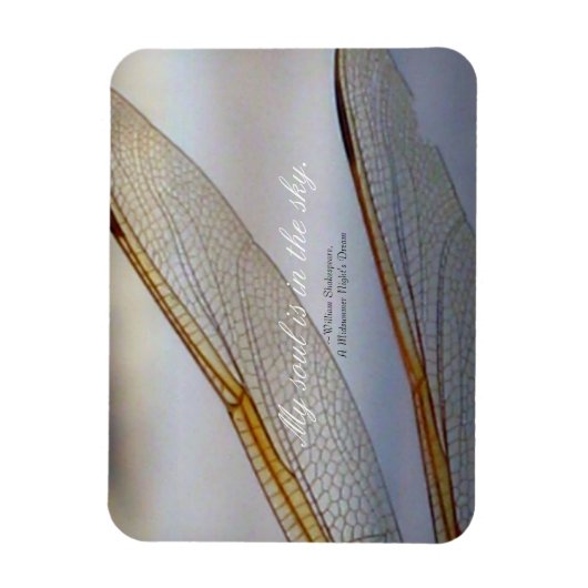 Dragonfly Wings Macro mit Shakespeare Zitat Magnet (Vertikal)