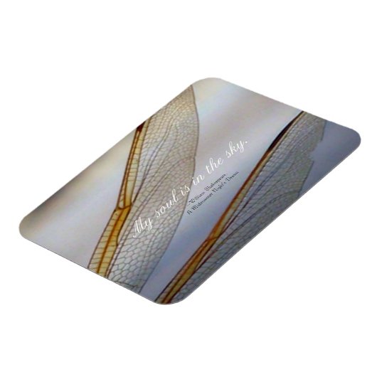 Dragonfly Wings Macro mit Shakespeare Zitat Magnet (Linke Seite)