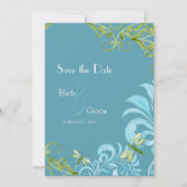 Dragonfly Wirbel Scroll Chic Modernes Blumenladen Save The Date (Rückseite)