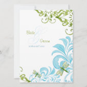 Dragonfly Wirbel Wasserfarbene Hochzeitseinladunge Einladung (Rückseite)