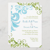 Dragonfly Wirbel Wasserfarbene Hochzeitseinladunge Einladung (Vorne/Hinten)