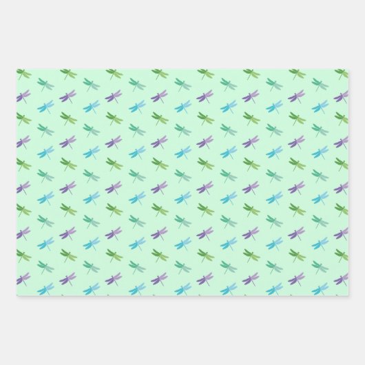 Dragonfly Wrapping Paper Flat Sheet Set 3 Geschenkpapier Set (Vorderseite 2)