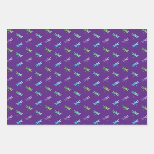Dragonfly Wrapping Paper Flat Sheet Set 3 Geschenkpapier Set (Vorderseite)