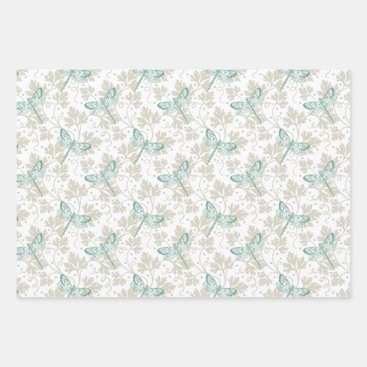 Dragonfly Wrapping Paper Flat Sheet Set 3 Geschenkpapier Set (Vorderseite 3)