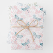 Dragonfly Wrapping Paper Flat Sheet Set 3 Geschenkpapier Set (Beispiel)