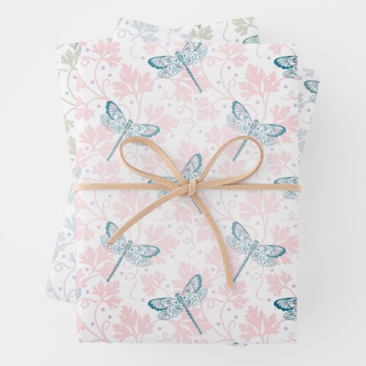 Dragonfly Wrapping Paper Flat Sheet Set 3 Geschenkpapier Set (Beispiel)