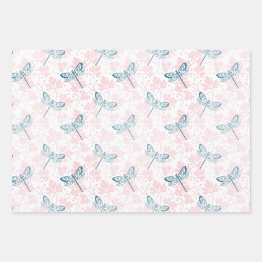 Dragonfly Wrapping Paper Flat Sheet Set 3 Geschenkpapier Set (Vorderseite)