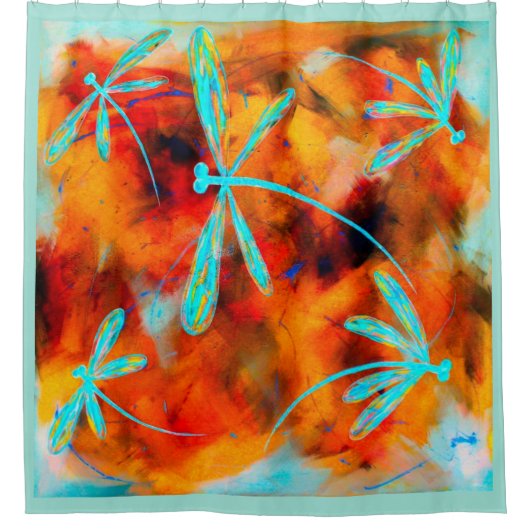 Dragonfly-Wüste Flit Duschvorhang (Vorderseite)