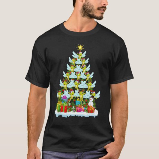 Dragonfly Xmas Holiday Dragonfly Christmas Tre T-Shirt (Vorderseite)