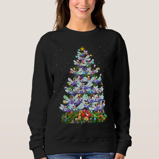Dragonfly Xmas Lights Santa Dragonfly Christmas Sweatshirt (Vorderseite)