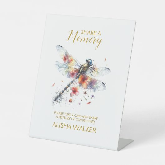 Dragonfly-Zeichen für Gedächtnisbeerdigung teilen Sockelschild (Vorderseite)