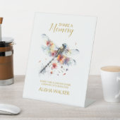 Dragonfly-Zeichen für Gedächtnisbeerdigung teilen Sockelschild (In SItu)