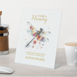Dragonfly-Zeichen für Gedächtnisbeerdigung teilen Sockelschild