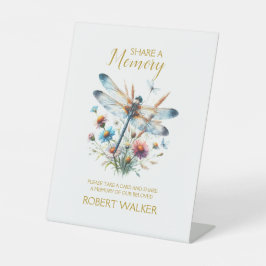 Dragonfly-Zeichen für Gedächtnisbeerdigung teilen Sockelschild