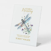 Dragonfly-Zeichen für Gedächtnisbeerdigung teilen Sockelschild (Vorderseite)