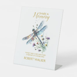Dragonfly-Zeichen für Gedächtnisbeerdigung teilen Sockelschild