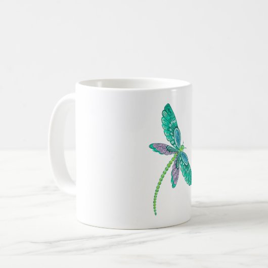 Dragonfly zeichnend I Liebe Dragonflies Geschenkid Kaffeetasse (Vorderseite Links)