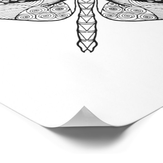 Dragonfly Zendoodle 2 Poster (Ecke)