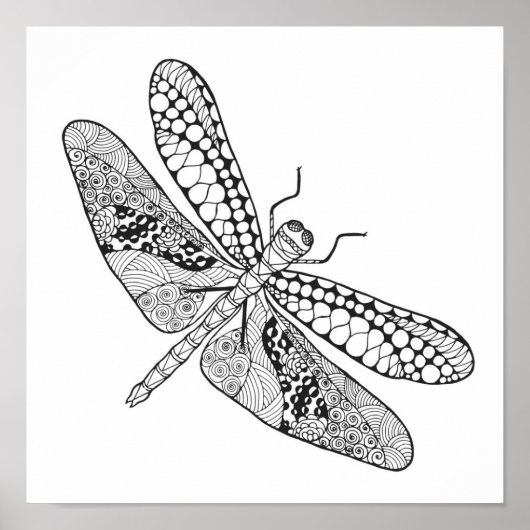 Dragonfly Zendoodle 2 Poster (Vorne)