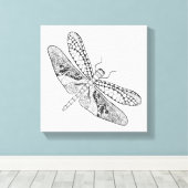 Dragonfly Zendoodle 6 Leinwanddruck (Insitu (Holzboden))