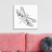 Dragonfly Zendoodle 6 Leinwanddruck (Insitu (Wohnzimmer))