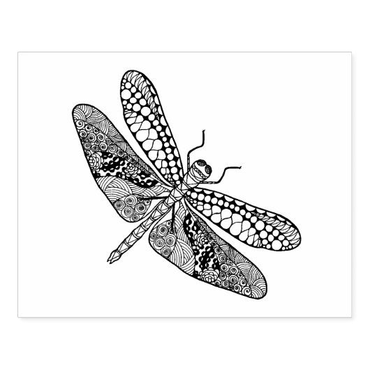 Dragonfly Zendoodle Gummistempel (Prägung)