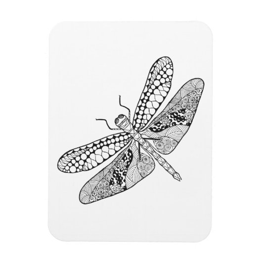 Dragonfly Zendoodle Magnet (Vertikal)
