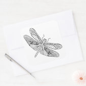 Dragonfly Zendoodle Quadratischer Aufkleber (Umschlag)