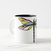 Dragonfly Zweifarbige Tasse (Vorderseite Links)