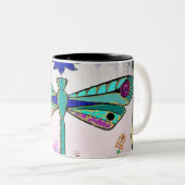 Dragonfly Zweifarbige Tasse (VorderseiteRechts)
