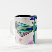 Dragonfly Zweifarbige Tasse (Vorderseite Links)
