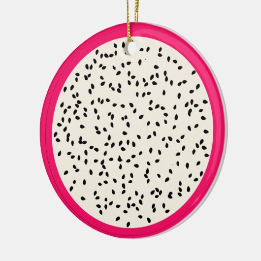 Dragonfruit / Dragon Fruit Stylized Fruit Slice Keramik Ornament (Links)