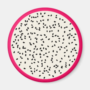 Dragonfruit / Dragon Fruit Stylized Fruit Slice Magnet