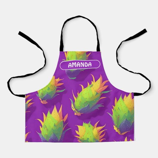 Dragonfruit Rainbow Personalisiertes Muster Schürze (Vorderseite)