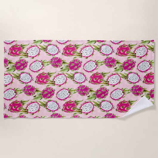 DRAGONFRUITY Pink Pitaya Strandtuch (Vorderseite)
