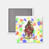 Dragonfrut in den Fingern mit Text Foto Pitaya Magnet (Vorderseite/Rückseite)