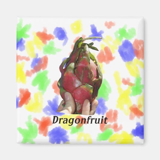 Dragonfrut in den Fingern mit Text Foto Pitaya Magnet (Vorne)