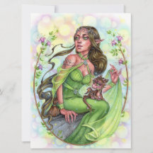 Dragoning Art Card Elves Fantasy Fairytale Fee