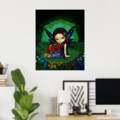 Dragonling Garden 1 Fantasy Dragon Fee Print Poster (Heimbüro)
