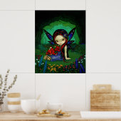Dragonling Garden 1 Fantasy Dragon Fee Print Poster (Küche)