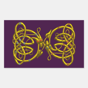 DRAGONLOS, lila Rechteckiger Aufkleber