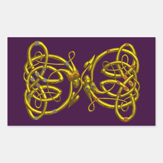 DRAGONLOS, lila Rechteckiger Aufkleber (Vorderseite)