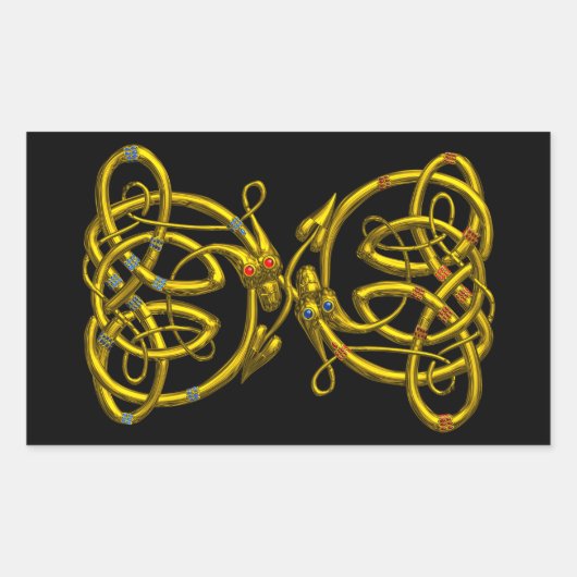 DRAGONLOVE, schwarz Rechteckiger Aufkleber (Vorderseite)