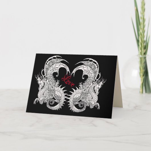 Dragons Art Nouveau Style~Grußkarte Karte (Vorderseite)