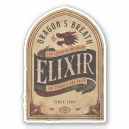 Dragon's Atem Elixir-Label-Aufkleber Aufkleber
