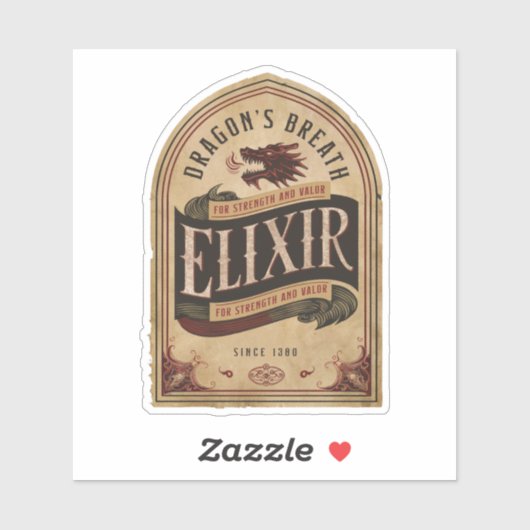 Dragon's Atem Elixir-Label-Aufkleber Aufkleber (Blatt)